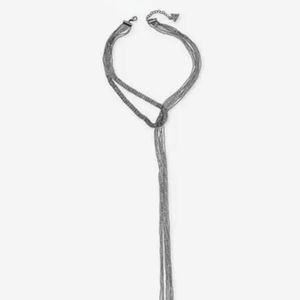 Guess Silver Tone Lariat Necklace